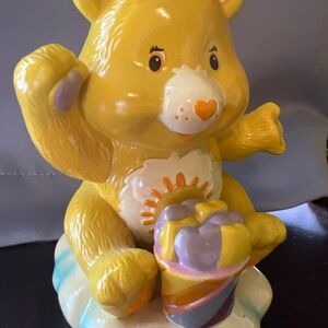 Vintage Care Bears Funshine Bear Ceramic Piggy Bank